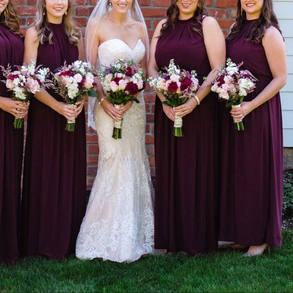 Burgandy Maxi Bridesmaid Dress
